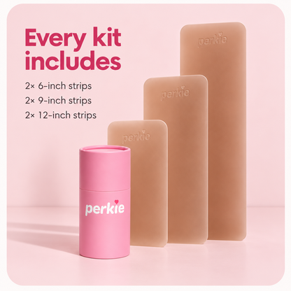 Perkie Invisible Lift – Reusable Silicone Boob Tape (6-Piece Set)